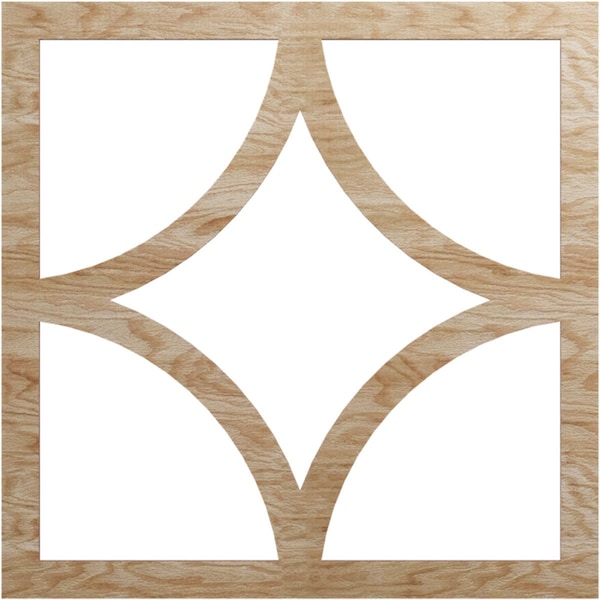 Ekena Millwork Statesman Wood Fretwork Pierced Ceiling Medallion, Red Oak, 26"OD x 16 5/8"ID x 3/8"T CMWP26X26X0375STRO - main